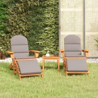 vidaXL 3 Piece Adirondack Patio Lounge Set Solid Wood Acacia