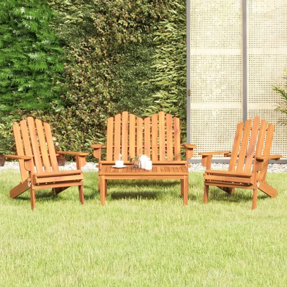 vidaXL 4 Piece Adirondack Patio Lounge Set Solid Wood Acacia