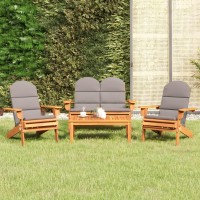 vidaXL 4 Piece Adirondack Patio Lounge Set Solid Wood Acacia