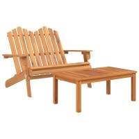 vidaXL 3 Piece Adirondack Patio Lounge Set Solid Wood Acacia