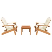 Vidaxl 3 Piece Adirondack Patio Lounge Set Solid Wood Acacia