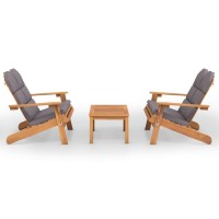 vidaXL 3 Piece Adirondack Patio Lounge Set Solid Wood Acacia