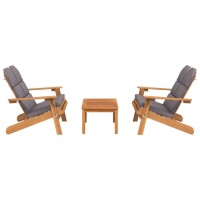 vidaXL 3 Piece Adirondack Patio Lounge Set Solid Wood Acacia