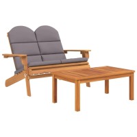 vidaXL 3 Piece Adirondack Patio Lounge Set Solid Wood Acacia