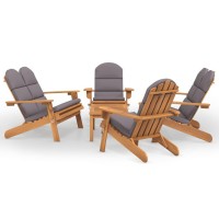 vidaXL 5 Piece Adirondack Patio Lounge Set Solid Wood Acacia