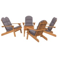 vidaXL 5 Piece Adirondack Patio Lounge Set Solid Wood Acacia