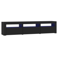 vidaXL TV Stand with LED Lights Black 70.9