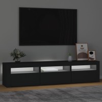 vidaXL TV Stand with LED Lights Black 70.9