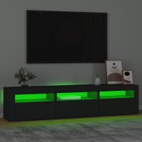 vidaXL TV Stand with LED Lights Black 70.9