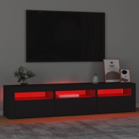 vidaXL TV Stand with LED Lights Black 70.9