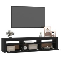 vidaXL TV Stand with LED Lights Black 70.9