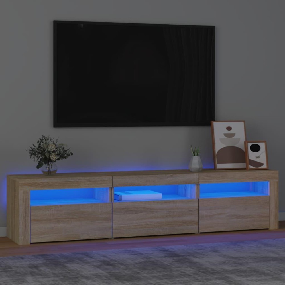 vidaXL TV Stand with LED Lights Sonoma Oak 70.9