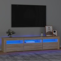 vidaXL TV Stand with LED Lights Sonoma Oak 70.9