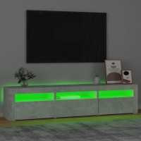 vidaXL TV Stand with LED Lights Concrete Gray 70.9