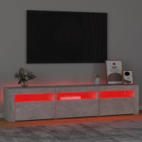 vidaXL TV Stand with LED Lights Concrete Gray 70.9