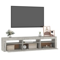 vidaXL TV Stand with LED Lights Concrete Gray 70.9