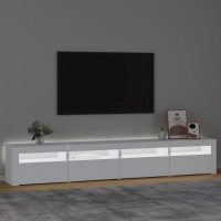 vidaXL TV Stand with LED Lights White 94.5