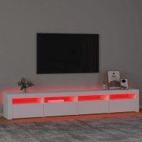 vidaXL TV Stand with LED Lights White 94.5