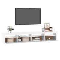 vidaXL TV Stand with LED Lights White 94.5