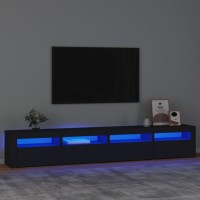 vidaXL TV Stand with LED Lights Black 94.5