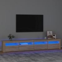 vidaXL TV Stand with LED Lights Sonoma Oak 94.5