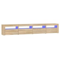 vidaXL TV Stand with LED Lights Sonoma Oak 94.5