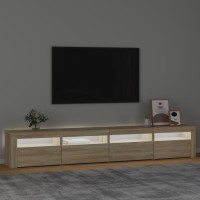 vidaXL TV Stand with LED Lights Sonoma Oak 94.5