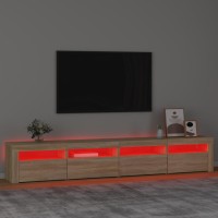 vidaXL TV Stand with LED Lights Sonoma Oak 94.5