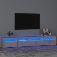 vidaXL TV Stand with LED Lights Concrete Gray 94.5