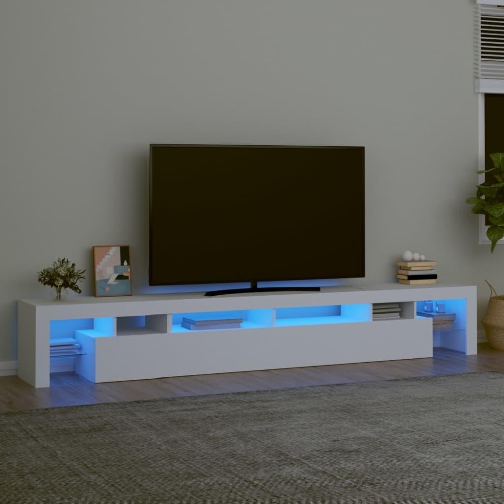 vidaXL TV Stand with LED Lights White 102.4