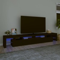 vidaXL TV Stand with LED Lights Black 102.4