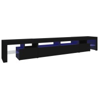 vidaXL TV Stand with LED Lights Black 102.4