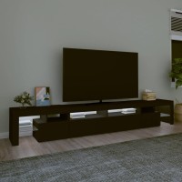 vidaXL TV Stand with LED Lights Black 102.4