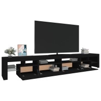 vidaXL TV Stand with LED Lights Black 102.4