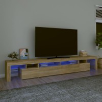 vidaXL TV Stand with LED Lights Sonoma Oak 102.4