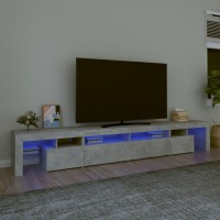 vidaXL TV Stand with LED Lights Concrete Gray 102.4