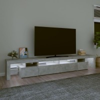 vidaXL TV Stand with LED Lights Concrete Gray 102.4