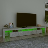 vidaXL TV Stand with LED Lights Concrete Gray 102.4