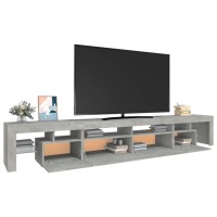 vidaXL TV Stand with LED Lights Concrete Gray 102.4