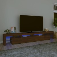 vidaXL TV Stand with LED Lights Brown Oak 102.4