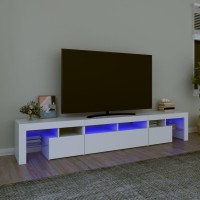 vidaXL TV Stand with LED Lights White 90.6