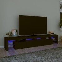 vidaXL TV Stand with LED Lights Black 90.6