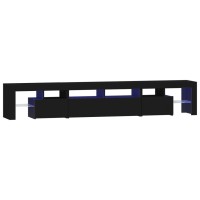 vidaXL TV Stand with LED Lights Black 90.6