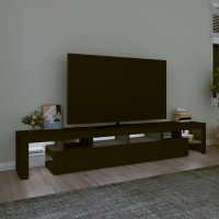 vidaXL TV Stand with LED Lights Black 90.6