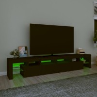 vidaXL TV Stand with LED Lights Black 90.6