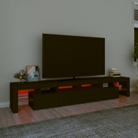 vidaXL TV Stand with LED Lights Black 90.6