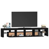 vidaXL TV Stand with LED Lights Black 90.6