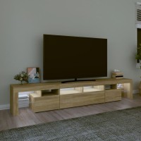 vidaXL TV Stand with LED Lights Sonoma Oak 90.6