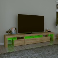 vidaXL TV Stand with LED Lights Sonoma Oak 90.6