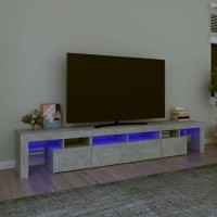 vidaXL TV Stand with LED Lights Concrete Gray 90.6